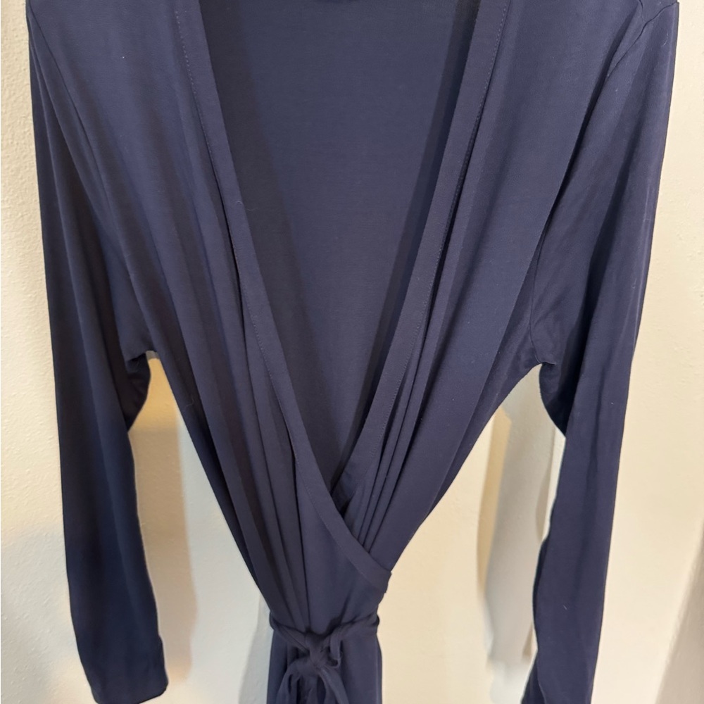 Boden Classic Midi Navy Wrap Dress Stretch Jersey, US size 12 - Picture 3 of 13